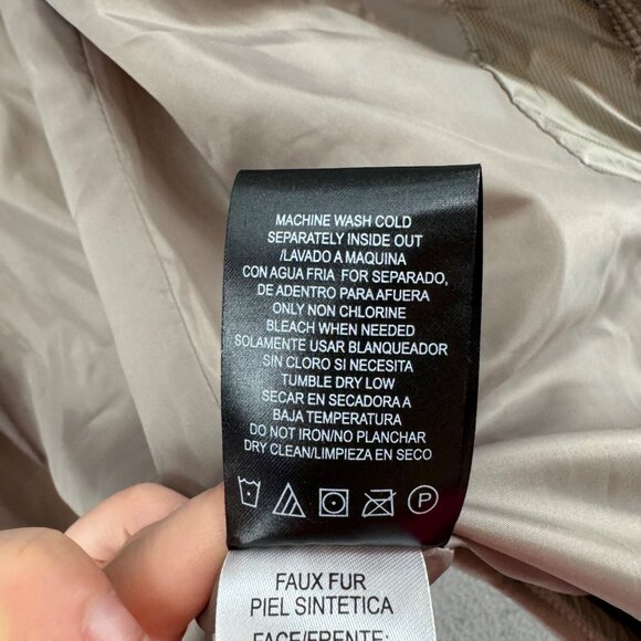 BCBGeneration Quilted Puffer Jacket Womens Nylon Mid Length Faux Fur Trim Size S - Picture 6 of 12